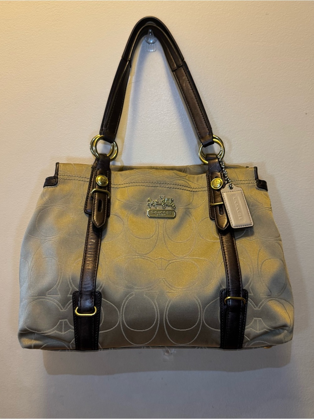 Coach Mia Signature Outline Carryall Shoulder Bag